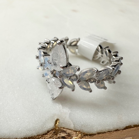 Bomb Party Twice As Nice Sterling Silver Ice Crystal Ring Size 9 NWT RBP7456 - Picture 3 of 7